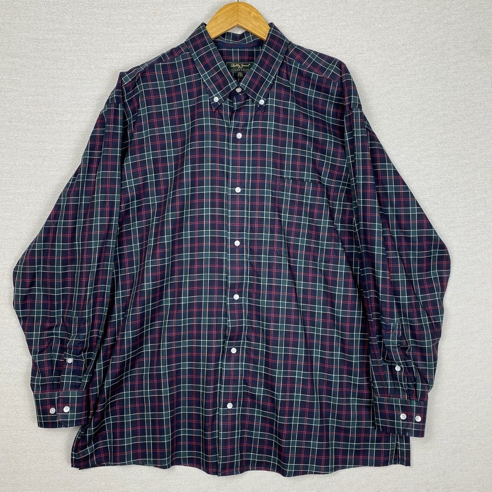 Vtg 90s Bobby Jones‎ Button Down Mens XXL Long Sleeve Plaid Heritage Preppy